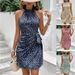 Women's Summer Fashion Halter Neck Sleeveless Floral Dress Zipper Short American Style Hot Girl Thin Lanon_ecoleips.com