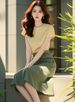 Summer Niche Unique European Fashion Elegant Socialite Petite Slimming Two-Piece Skirt Set For Women_ecoleips.com