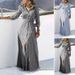Women's Bohemian Style Striped Cardigan Dress Polo Collar Cotton Linen Three Quarter Sleeve New European American Fashion_ecoleips.com