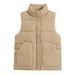 Down Cotton Vest Women's Short 2024 Autumn and Winter New Korean Style Waistcoat Waist Tie Thickened Sleeveless Cotton Vest_ecoleips.com