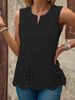 Women's Clothing Embroidery Stitching Lace Lace V Neck Sleeveless Vest Top_ecoleips.com