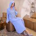 A830 Light Blue Hat Robe Hand-Sewn And Diamond Golden Tube Three-Dimensional Flower Dress For Women's Wear_ecoleips.com
