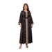 Verve Plus Size Women's Gold Foil Abaya Muslim Dress Dubai Robe_ecoleips.com