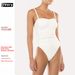 Aria Basics American Order Style Nylon Lycra Stretch Swimsuit With Chest Pads For Women Slimming Milky White One-Piece_ecoleips.com