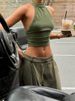 Summer Solid Halter Sleeveless Backless Slim Fit Vest Women'S Casual Versatile Y2K Top Party Club Street Style Clothes_ecoleips.com