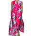 Women's Clothing Fashion V Neck Dress Sleeveless Printed Bohemian Loose Long Skirt_ecoleips.com