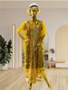 Large Size Chiffon Elegant Temperament Sequined Shawl Dress Traditional Ethnic Style Clothing_ecoleips.com