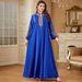 Women's Ethnic Style Embroidered Abaya Robe New Cross Border Fashion Elegant Long Sleeve Dress Skirt for Muslim Women_ecoleips.com