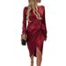 Verve Diyun 2025 Autumn Winter Women's Tie Waist Elegant Long Sleeve Dress Evening Gown_ecoleips.com