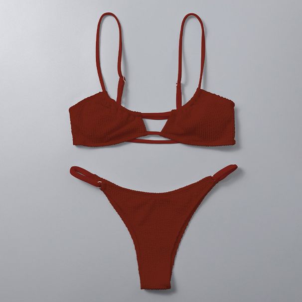 Multi Color Sexy Sling Strap Split Swimsuit European And American Three Point High Waist Hot Spring Bikini Swimsuit_ecoleips.com