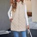 Women's Clothing Thin Warm Women's Lightweight Warm Quilted Vest Coat With Hood - Long Sleeveless Jacket For Casual Outfits (Black, Beige)_ecoleips.com
