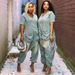 Women's Clothing Loose Fashion Personality Large Pocket Washed Denim Jumpsuit_ecoleips.com