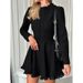 Spring And Summer Black Long-Sleeved Dress Design Sense, Little Black Dress A-Line Dress For Women's Commuting_ecoleips.com