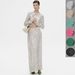 2025 Spring Autumn Women's Sleeve Top And Long Skirt Sequin Set_ecoleips.com
