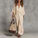 Women's Plus Size V Neck Belted Leopard Print Maxi Dress – Slimming Casual Office Gown_ecoleips.com