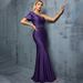 Women's Stylish One-Shoulder Mermaid Evening Dress Flattering Ruffled Hem for Parties And Dances_ecoleips.com