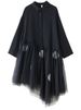 Patchwork Mesh Vintage Polka Dot Dresses For Women New Long Sleeve Loose Casual Shirt Dress Elegant Clothes Spring Autumn 2026_ecoleips.com
