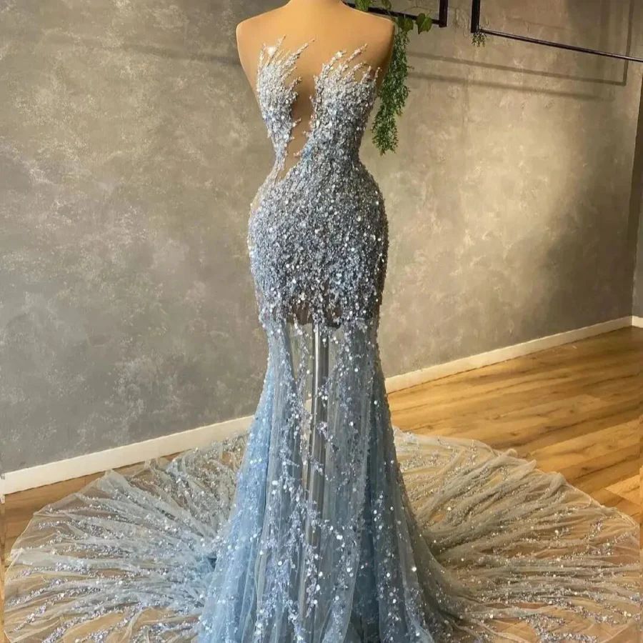 Women’s Clothing new long fishtail evening dress adult ceremony host evening dress sexy V neck slim dress_ecoleips.com