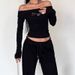 European American Style Women's Sweet Sexy Long Sleeved Cropped off Shoulder Top Rhinestone Embellished Slim Fit Summer Flattering_ecoleips.com