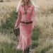 Vintage Western Fringe Suede Long Sleeve Bodycon Dress For Women Cowgirl Chic Party Night Out_ecoleips.com