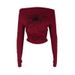 AC754 Long-sleeve T-shirt For Women, Chic Stylish, Sweet And Spicy, Slim-fit, One-shoulder, Short Top_ecoleips.com