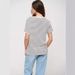 Women's Elegant Black White Striped T-Shirt European American Style round Neck Short Sleeve Breathable Polyester Commuting Top_ecoleips.com
