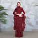 Voya Muslim Women's Double-Layered Fabric Waist-Cinching Dress, Headscarf-Free, Stylish And Elegant Ladylike Outfit With A Grand Aura_ecoleips.com