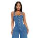 Women's Clothing Fashion Casual Sexy Overalls Denim Jumpsuit Wide Leg Pants_ecoleips.com