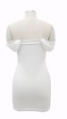 Sexy Off-Shoulder Sequin Mini Dress – Glamorous A-Line Silhouette, Breathable Chiffon For Parties & Date Nights (White, S-XL)_ecoleips.com