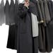 New Contrasting Color Jumpsuit Scarf Double-sided Coat Extended Loose Thickened Warm Wool Coat Women_ecoleips.com