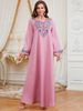Elegant Floral Beaded Long Robe for Women Embroidered Ethnic Style Dress with Loose Fitting Long Sleeves New Cross Border Foreign Trade Formal Wear_ecoleips.com