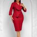 ZOEVA Women's New Fashion Temperament Large Lapel Seven-quarter Sleeve Tongle Dress_ecoleips.com