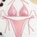 Women's Solid Color Triangle Bikini Swimsuit With Laces High Elasticity Removable Breast Pads Quick Drying Breathable Swimwear For Summer_ecoleips.com