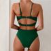 Elegant High-Waist Bikini Set - Soft Nylon Blend, Adjustable Ties & Removable Padding For Women's Swimwear_ecoleips.com