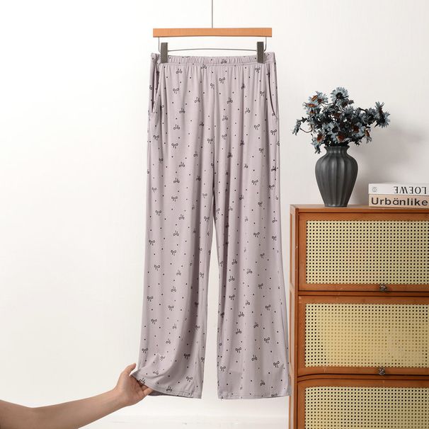 2026 New Women's Spring Summer Soft Pajamas Pants Sleep Wear Nightwear XL-6XL Large Thin Home Pants Floral Printed Sleep Pants_ecoleips.com