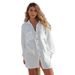 Women's Autumn/Winter French-Style Minimalist Long-Sleeved Shirt With Slit Design, Casual And Relaxed Fit For Versatile_ecoleips.com