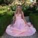 Women's New V‑Neck Spaghetti Strap Open Back Sleeveless Evening Party Dress_ecoleips.com