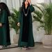 Women's Clothing Middle East Muslim Dubai Arab Women's Clothing Hot Diamond Velvet Stitching Contrast Color Robe Dress_ecoleips.com