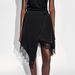 Silk Slim Fit A-Line Skirt Lace Trimmed Snowflake Design Irregular Style New Arrival Women's Bottoms_ecoleips.com