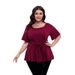plus Size Women's Short Sleeve T-Shirt round Neck Belted Top Simple Design European And American Style Cross Border Fashion_ecoleips.com