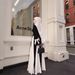 Women's Clothing Spring New Black And White Splicing Long Elegant Women's Evening Dress Long Skirt_ecoleips.com