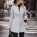Women's Casual Long Sleeve Notched Collar Button Coat – Solid Color Wool Blend Trench Coat For Elegant & Urban Style_ecoleips.com