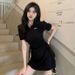 Women's Sweet And Spicy Slim Fit Short Sleeve Polo Collar Dress Button Down Fashion Spring Summer Style Waist Cinching Short Skirt_ecoleips.com