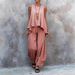 Women's Summer Casual Fashion Sleeveless Wide Leg Pants Set New European And American Style Two Piece Set Trendy Cross Border Style_ecoleips.com