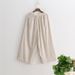 Suitable For All Seasons Spring Summer New Pleated Cotton Linen Wide Leg Elastic Waist Artistic Loose Casual Nine-point Pants Women SZ7024_ecoleips.com