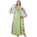 Elegant Women's Beaded Embroidery Dress V Neck Flared Sleeves Long Robe European American Style Fashion Muslim Abaya_ecoleips.com
