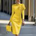 Elegant Women's Slim Fit Dress Solid Color Round Neck 3D Floral Decoration Party Dress Summer New Arriva_ecoleips.com