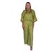 Women's Clothing Oversized Shirt & Wide-Leg Pants Set – Relaxed Matching Outfit In Solid Green/Beige, Long Sleeve With Side Slits, Polyester Blend_ecoleips.com