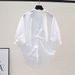premium linen shirt for women breathable white & raspberry pink blouse with polo collar & relaxed fit_ecoleips.com