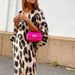 Women's Clothing V Neck Loose Lantern Sleeve Leopard Print Dress_ecoleips.com